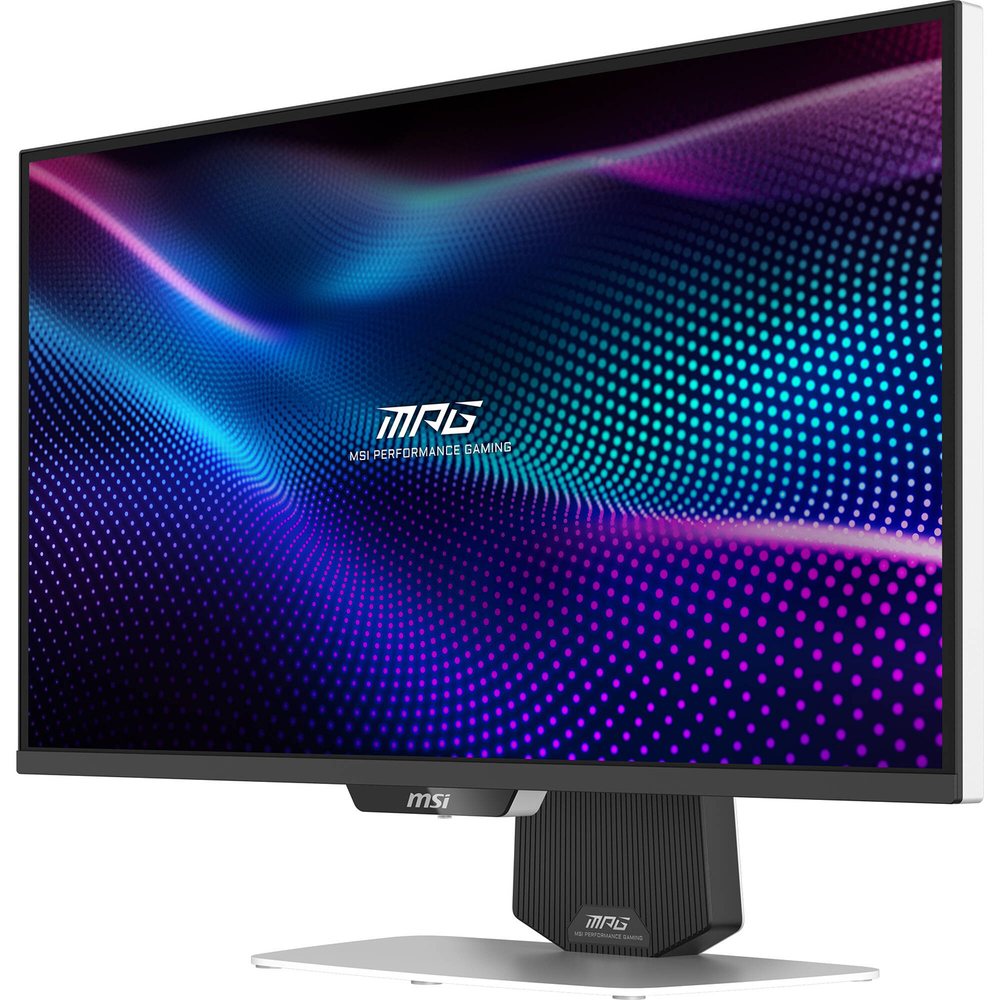 MSI MPG 274URDFW E16M Rapid боковой вид &mdash; тонкий профиль корпуса, тонкие рамки, подставка