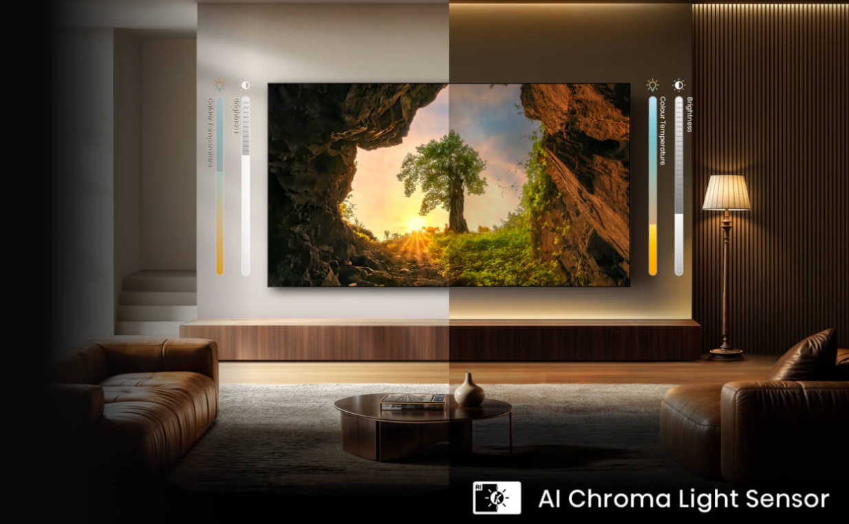 Hisense 85U7Q &mdash; AI Chroma Light Sensor, адаптация к освещению