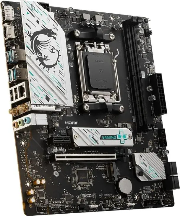 MSI B650M Gaming Wifi разъёмы задней панели HDMI слоты RAM PCIe и сокет AM5