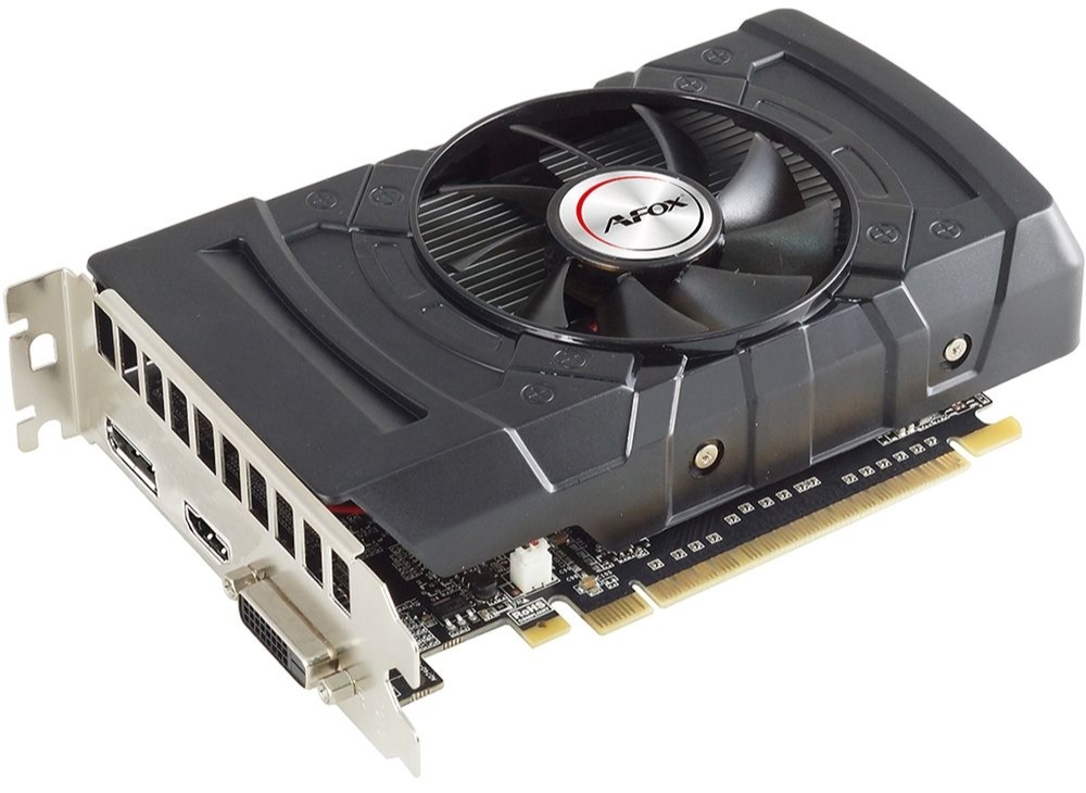 Afox Radeon RX 550 AFRX550-4096D5H3 вид на порты HDMI DVI и кулер