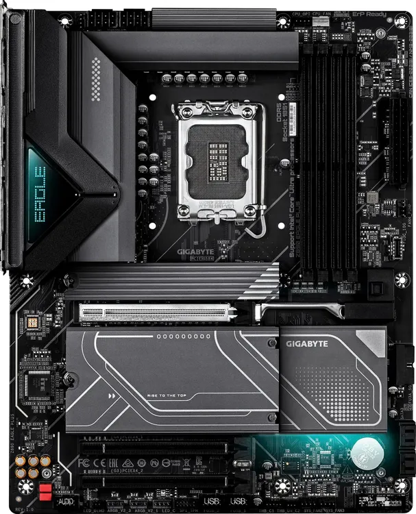 Gigabyte Z890 Eagle Plus разъёмы M.2 и USB на плате — подробный вид компонентов